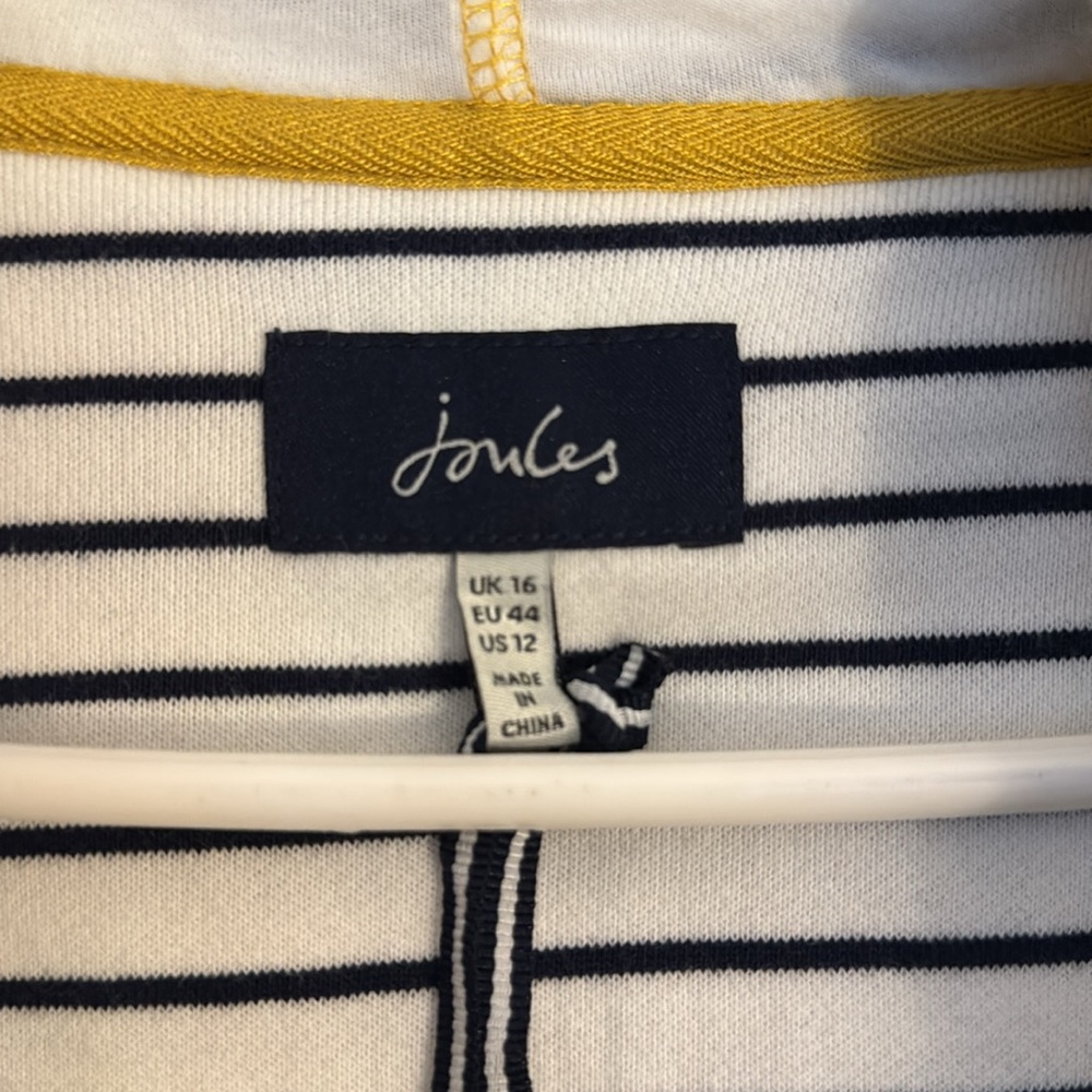 Striped White and Black Zip-Up Hoodie - Picture 2 of 6